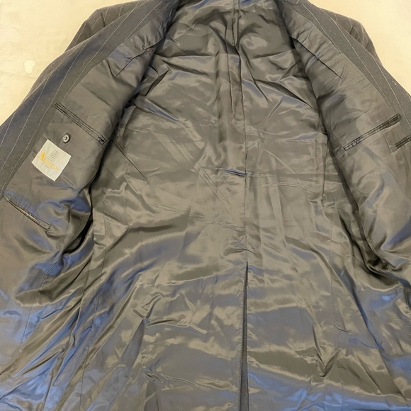 Aquascutum of London Vintage 3 Piece Striped Pleated Wool Suit in Gray Size 44 L - Picture 9 of 15